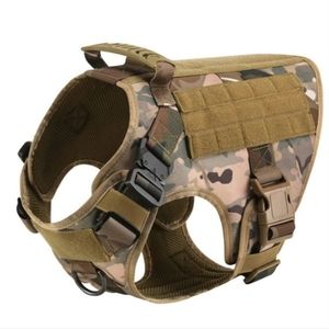 Tactical Camouflage Dog Harness - Camo Brown